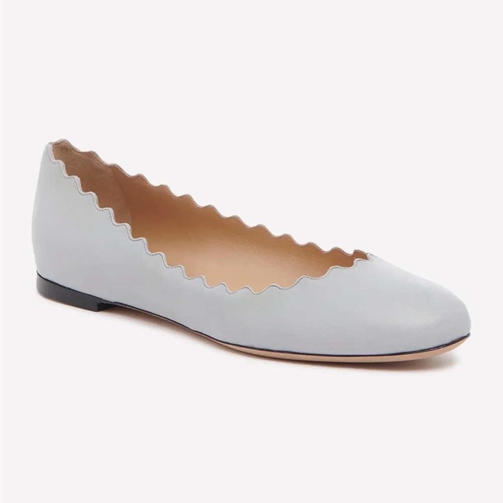 Brand New Chloe Lauren Ballerina Flats, Cold Grey/Light Blue, Size 37